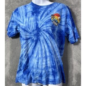 Sunrise Surf Shop Tie Dye T-Shirt men Large Jeep Beach Graphic Colortone Blue